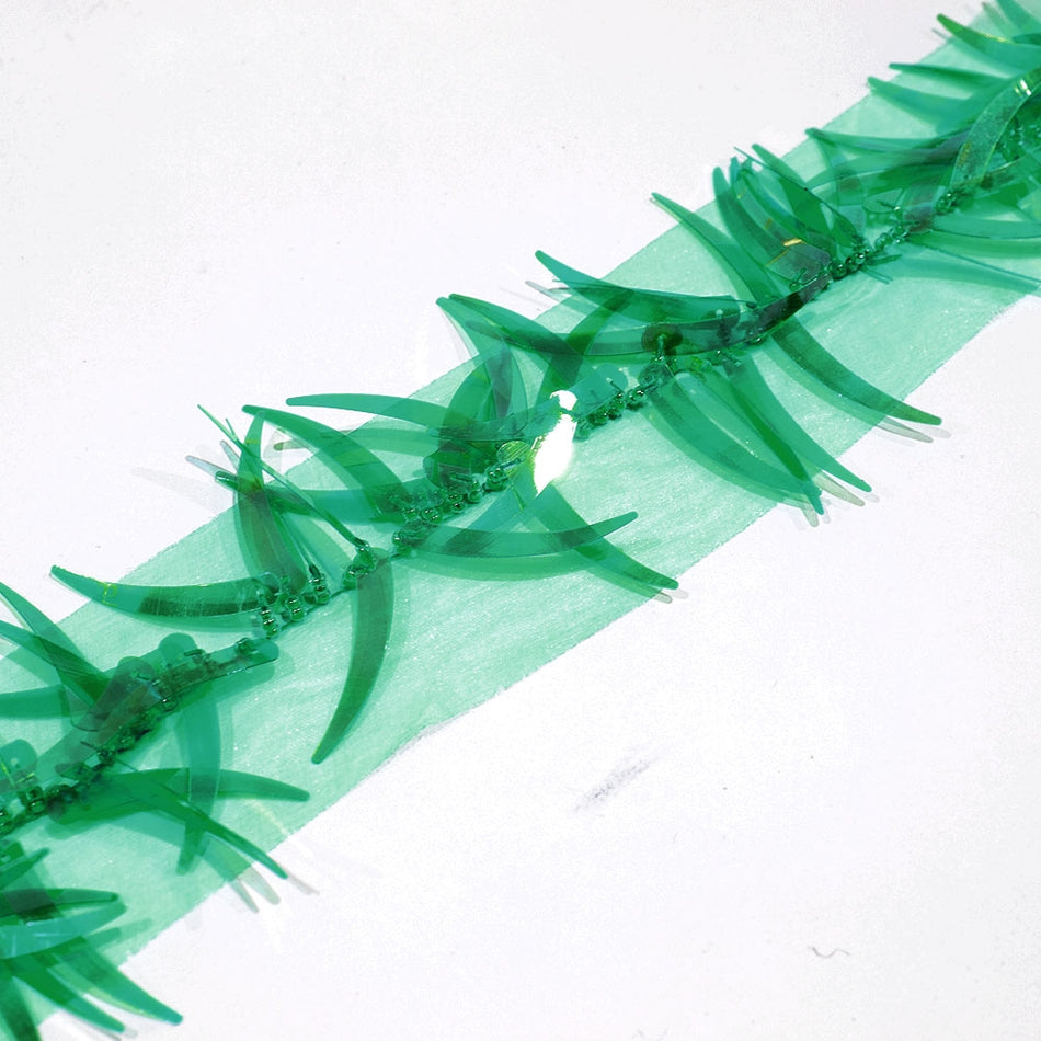 Spikey Tiger Tooth Sequin Organza Trim