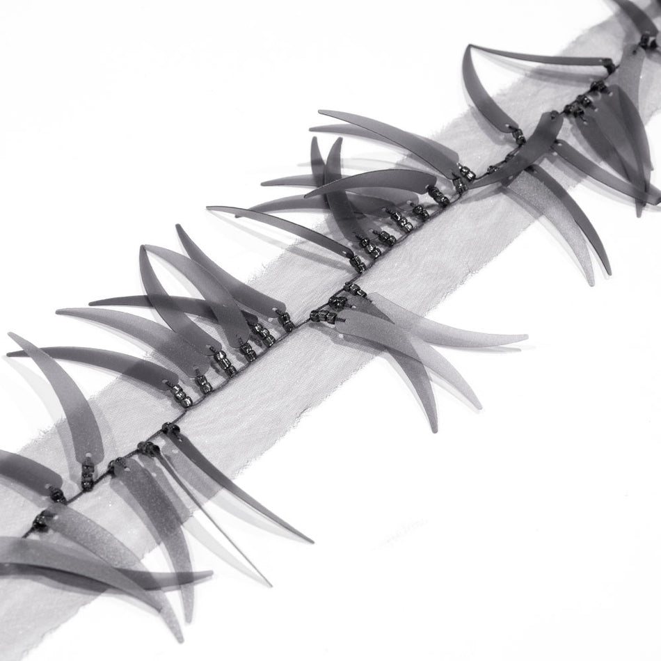 Spikey Tiger Tooth Sequin Organza Trim