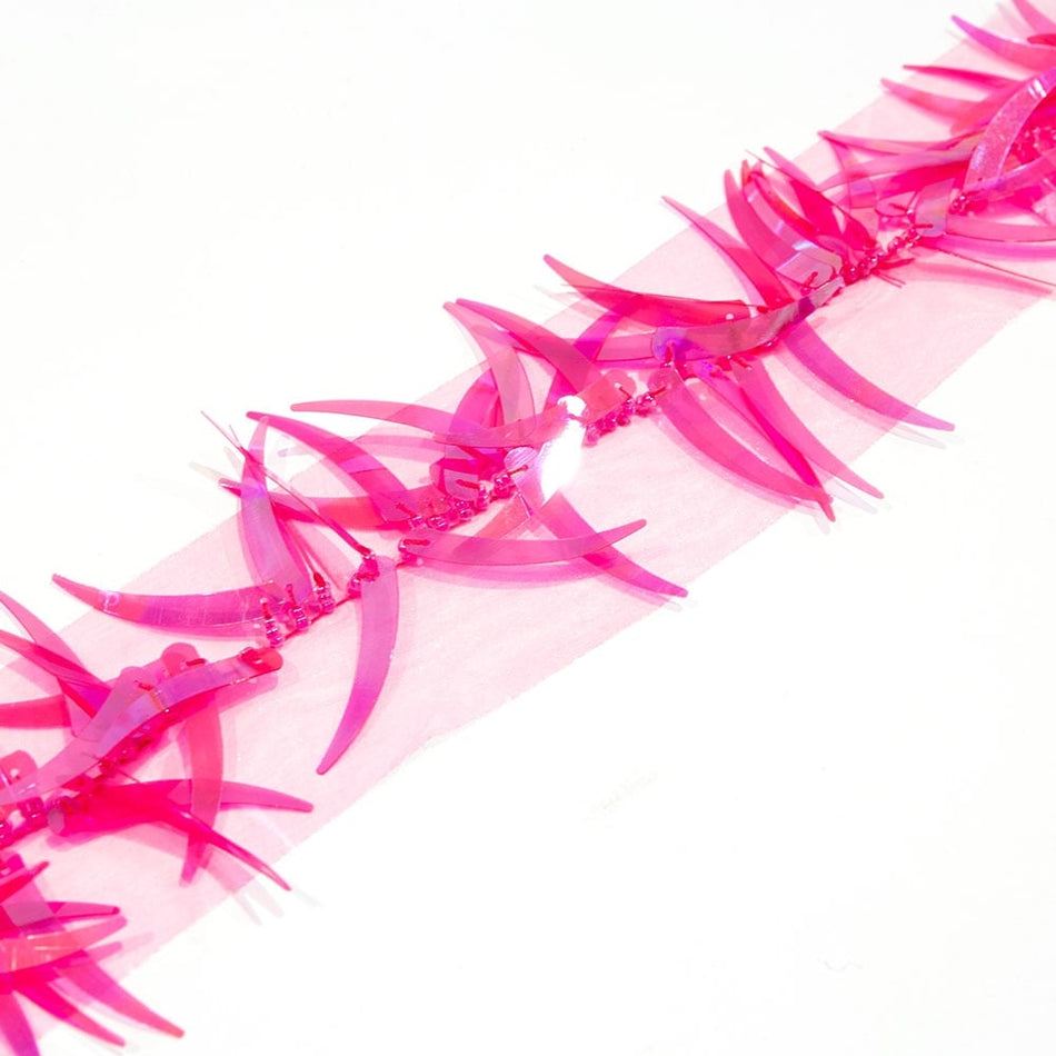 Spikey Tiger Tooth Sequin Organza Trim