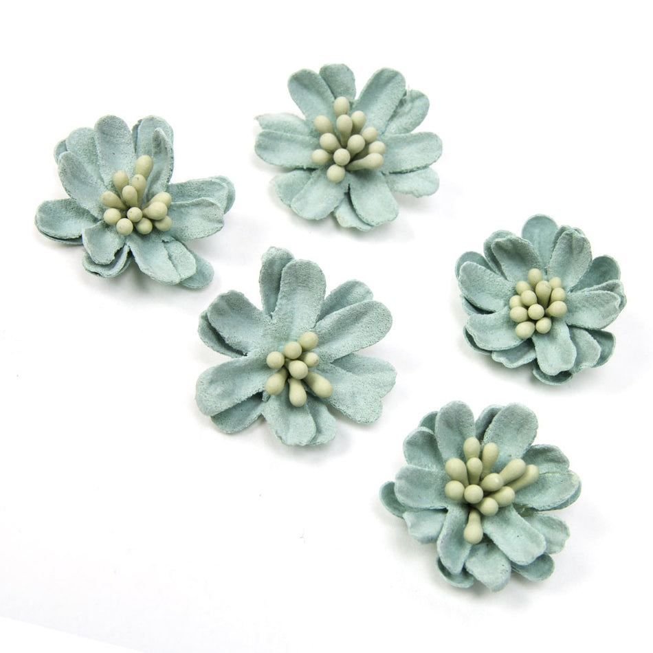 Flower Suede Finish Daisy w Stamens (5 Pack)