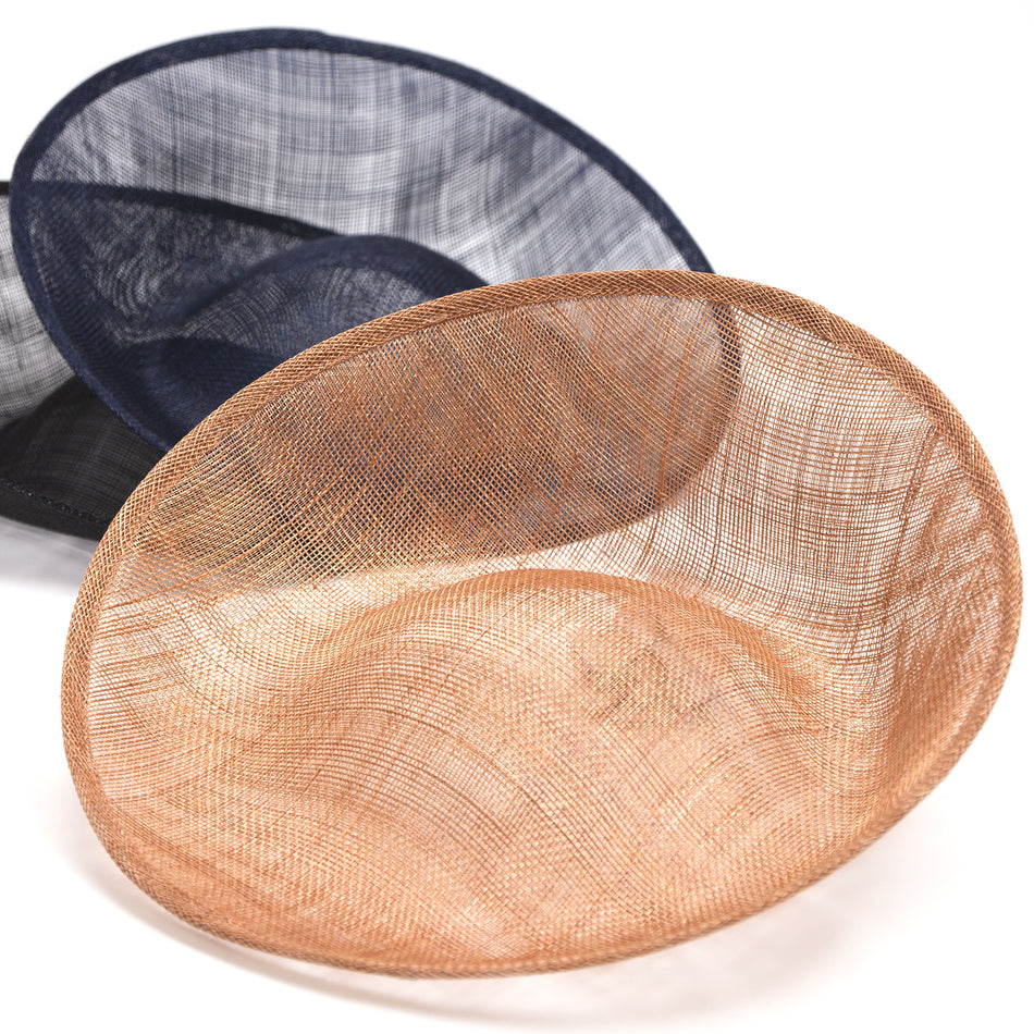 Upturned Brim Sinamay Saucer Disc Base