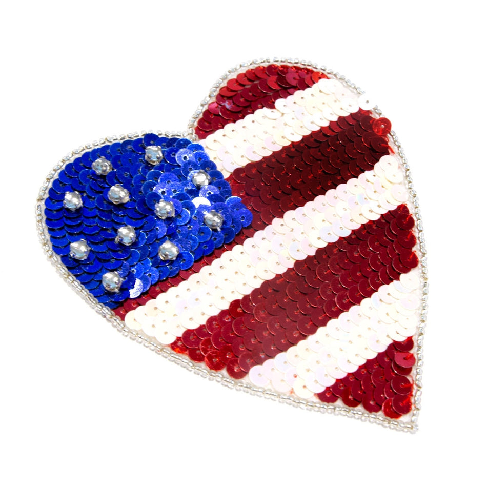 USA Sequin & Beaded Motif