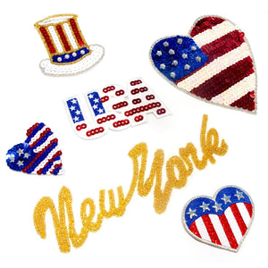 USA Sequin & Beaded Motif