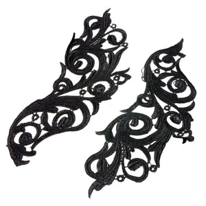 Vintage Swirl Guipure Lace Motif (Pair)