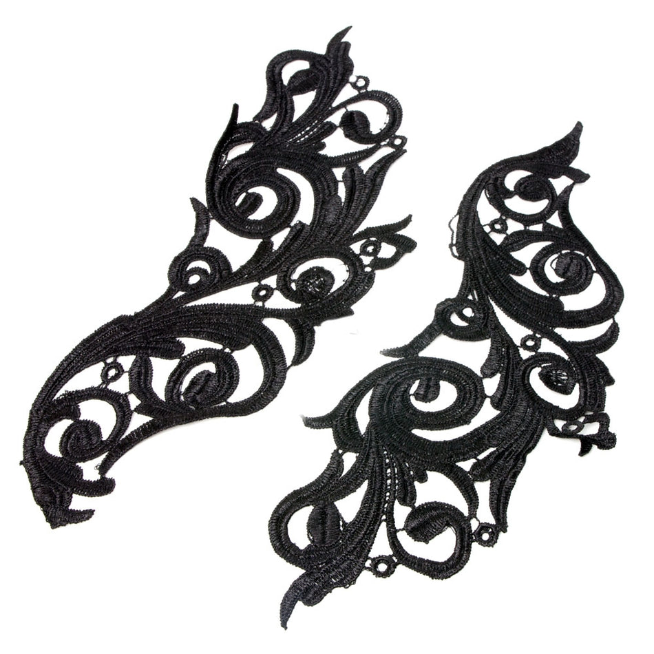 Vintage Swirl Guipure Lace Motif (Pair)