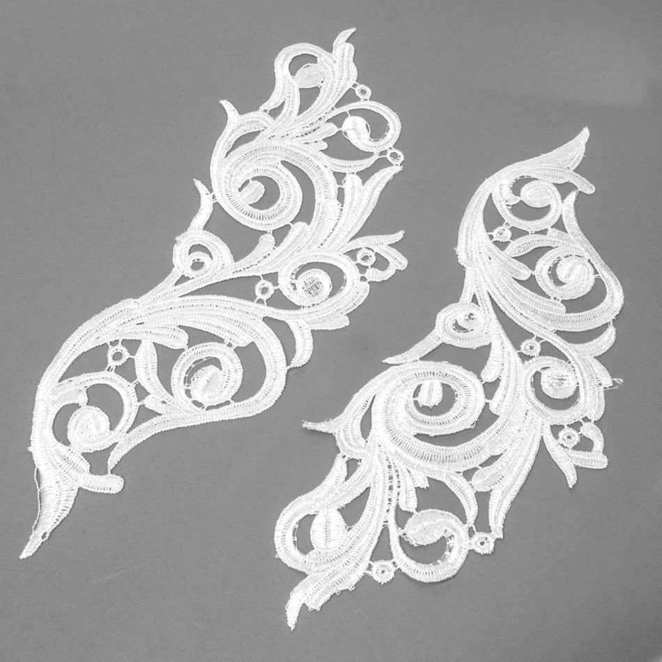 Vintage Swirl Guipure Lace Motif (Pair)