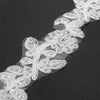 Floral Vine Embroidered Trim w Crystals