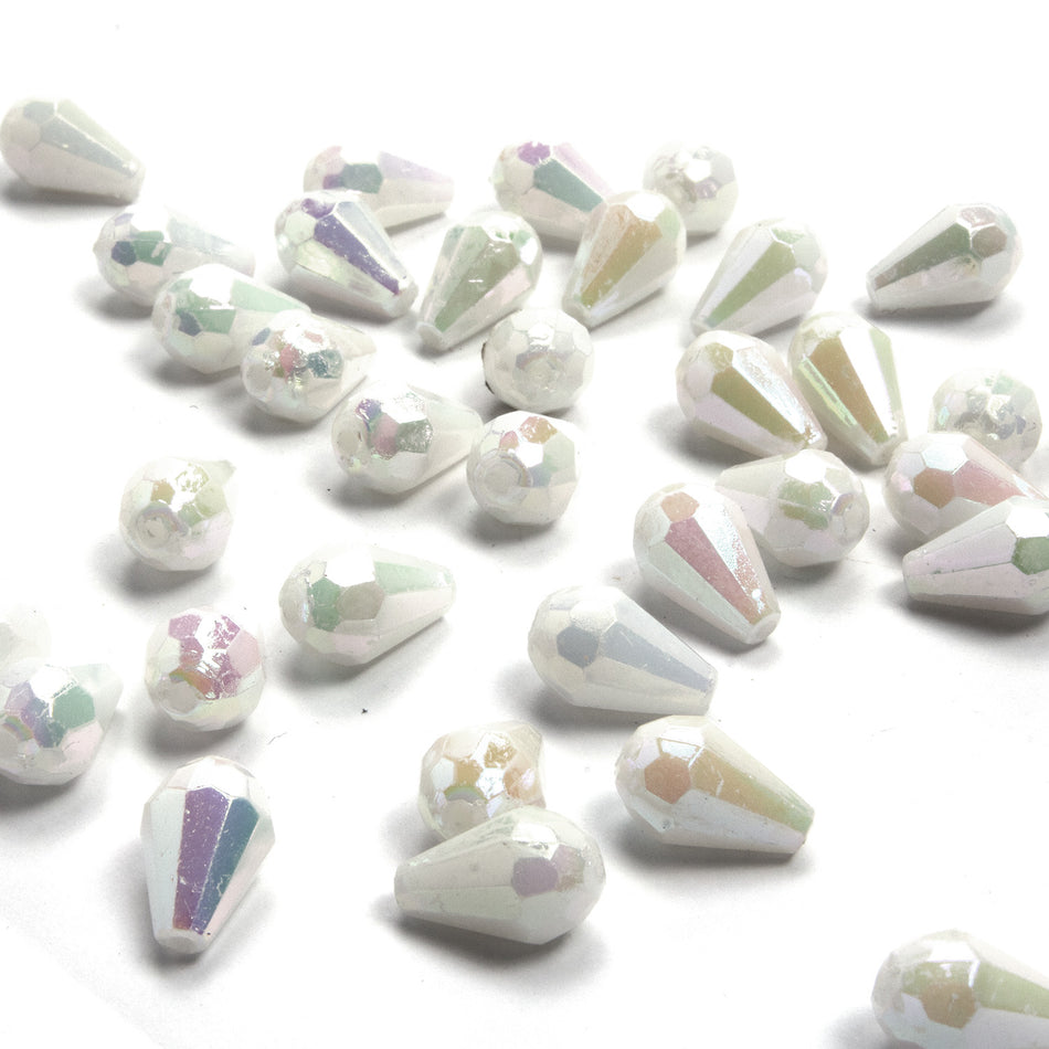 Briolette Faceted Teardrop Beads - Vertical Drilled - 9x15mm (24 Pack)