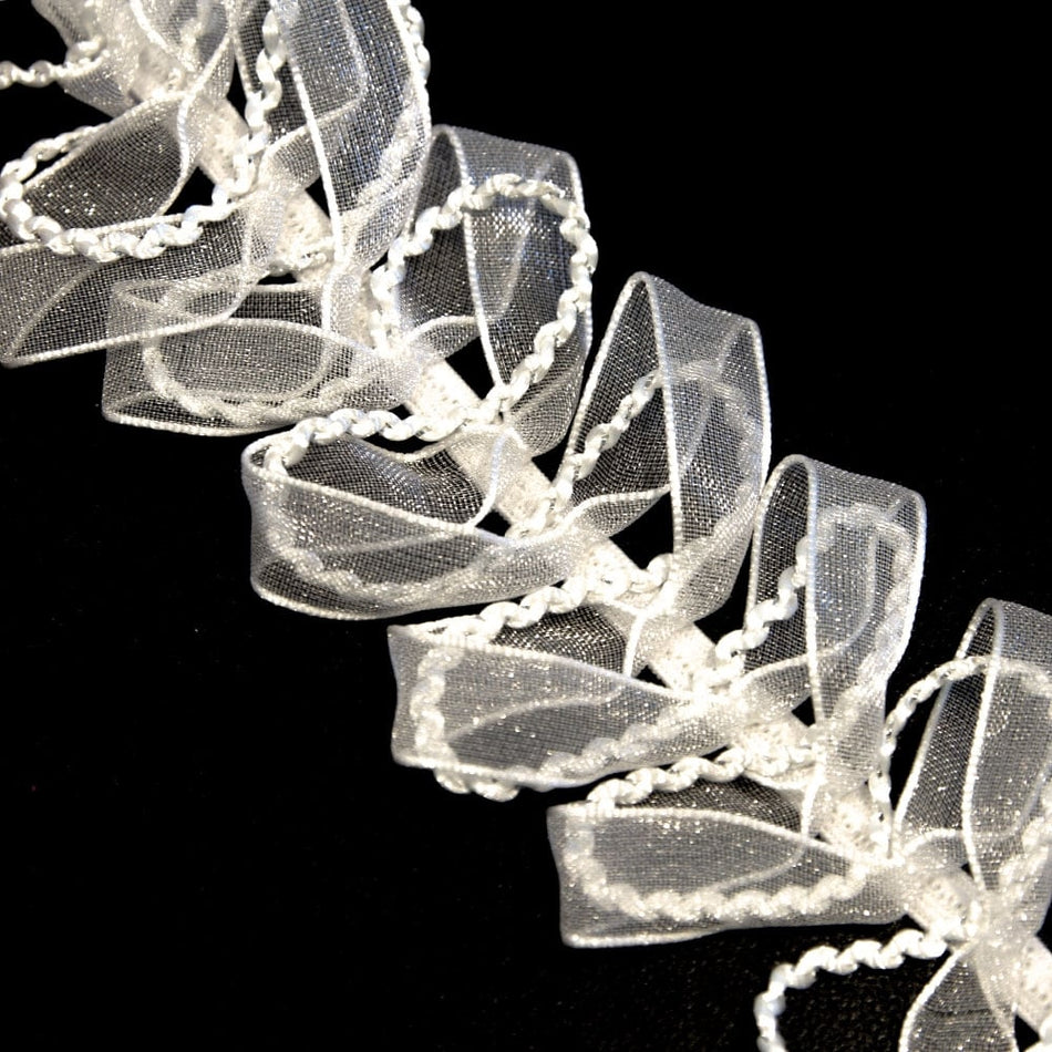 Organza Ribbon Stretch Trim w Braided Loop