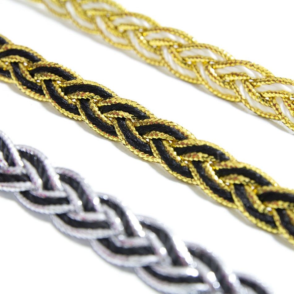 Lurex Woven Plaited Braid